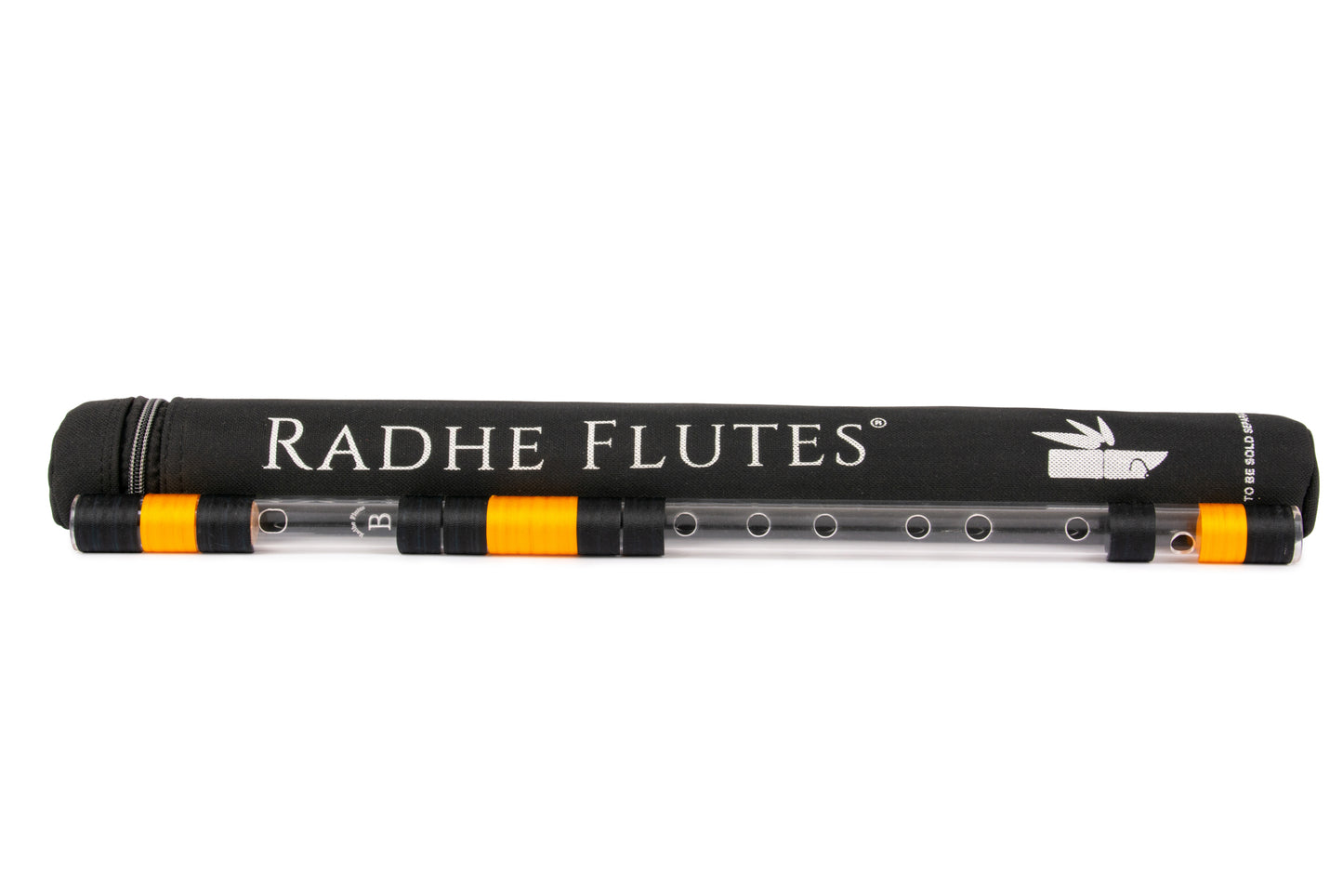 RF Acrylic Fiber B Natural Bansuri Base Octave with Hard Cover 21"inches