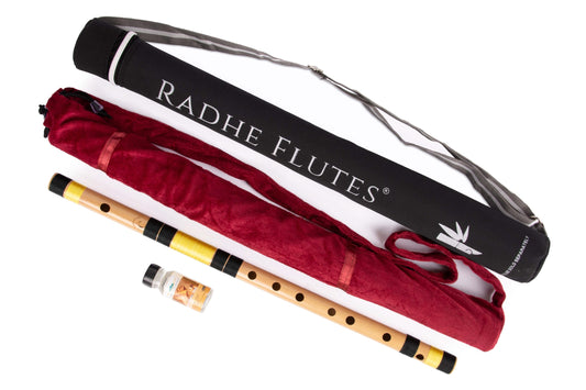 RF Bamboo C Natural Bansuri Middle Octave with Hard Cover 19"inches