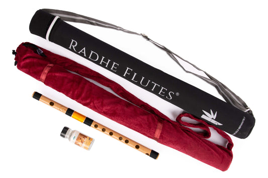 RF Bamboo G Natural Bansuri Middle Octave with Hard Cover 13"inches