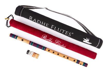 RF Bamboo C Natural Bansuri Middle Octave with Hard Cover 19"inches